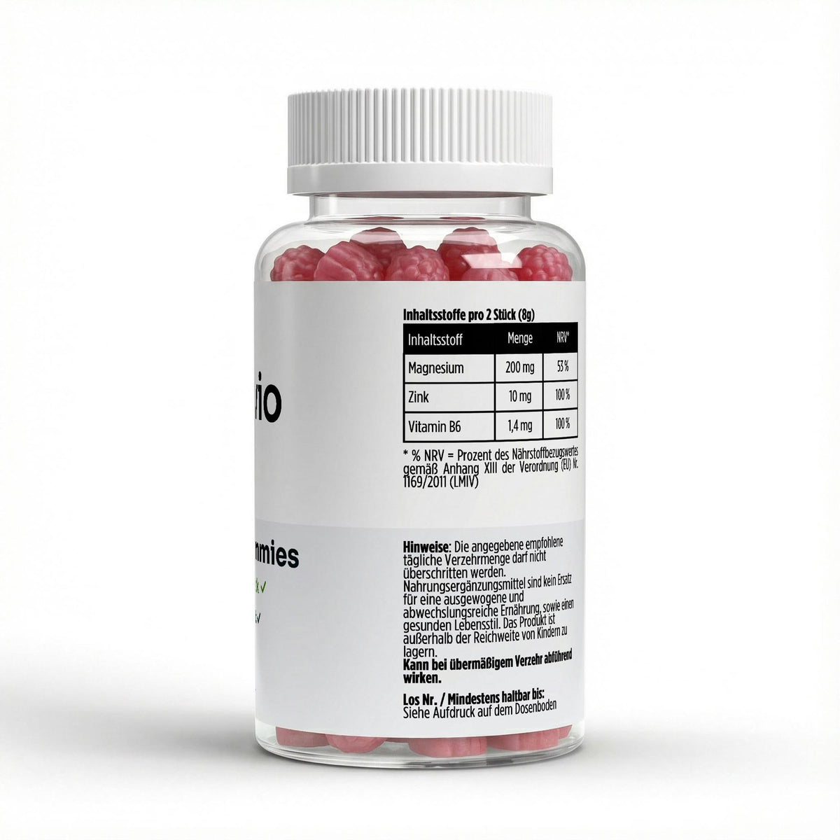 Zellvio Magnesium Gummies mit Himbeeren – Flat Lay